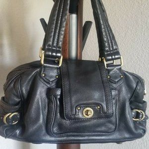 CLASSIC MARC BY MARC JACOBS BLACK LEATHER SATCHEL SHOULDER SIDE POCKET HANDBAG